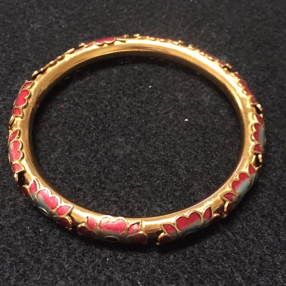 Beautiful enamel on gold bangle - Picture 3 of 3